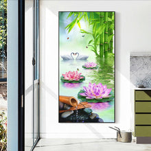 Load image into Gallery viewer, Lotus Swan - Full Drill Round Drill Painting - 85x45cm
