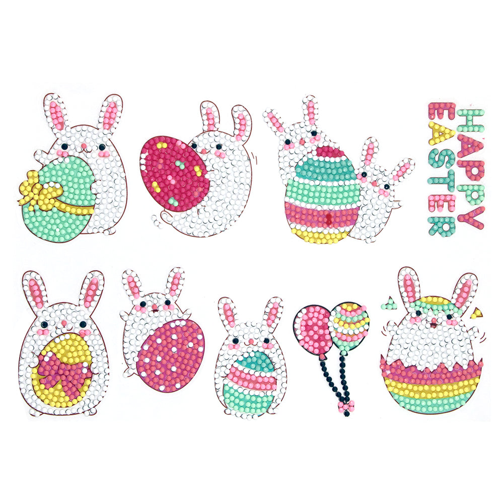 8pcs-Rabbit-Diamond Painting Free Stickers