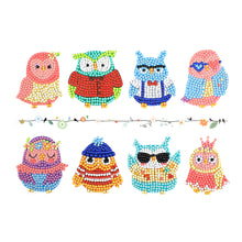 Load image into Gallery viewer, 8pcs-Owl-Diamond Painting Free Stickers
