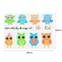 Load image into Gallery viewer, 8pcs-Owl-Diamond Painting Free Stickers
