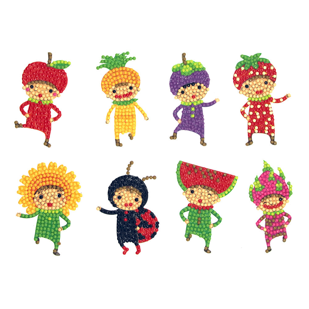 8pcs-Fruit Kid-Diamond Painting Free Stickers