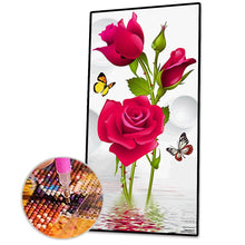 Load image into Gallery viewer, Rose Butterflies - Full Drill Round Drill - 45x85cm
