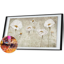 Load image into Gallery viewer, White Flowers - Full Drill Round Drill - 100x50cm
