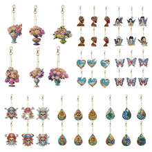 Load image into Gallery viewer, 6pcs/sets-Flower/Beauty-Double Side Drill-Diamond Keychain
