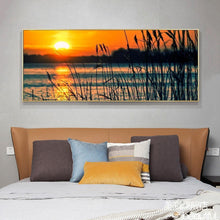 Load image into Gallery viewer, 100x40cm Sunset Reed Marshes - Full Drill Round Drill - 100x40cm
