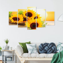 Load image into Gallery viewer, Sunflower 5 Panel - Full Drill Round Drill - 95x45cm
