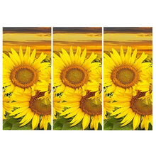 Load image into Gallery viewer, Sunflower 3 Panel - Full Drill Round Drill - 45x70cm
