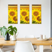 Load image into Gallery viewer, Sunflower 3 Panel - Full Drill Round Drill - 45x70cm
