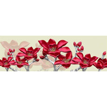 Load image into Gallery viewer, Red Flower Stitching Landscape - Full Drill Round Drill - 80x30cm
