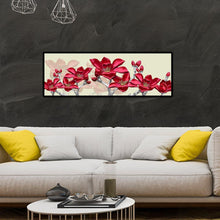 Load image into Gallery viewer, Red Flower Stitching Landscape - Full Drill Round Drill - 80x30cm
