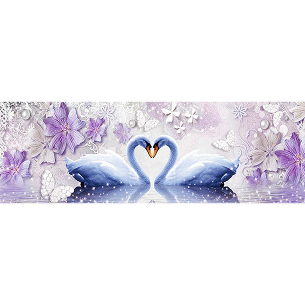 Swan Love - Full Drill Round Drill - 80x30cm