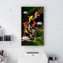 Load image into Gallery viewer, 45x85cm Koi Fish Lotus - Full Drill Round Drill - 45x85cm
