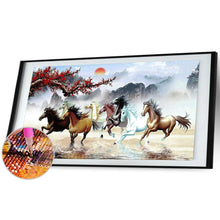 Load image into Gallery viewer, 100x50cm Nine Running Horses - Full Drill Round Drill - 100x50cm
