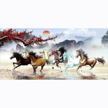 Load image into Gallery viewer, 100x50cm Nine Running Horses - Full Drill Round Drill - 100x50cm
