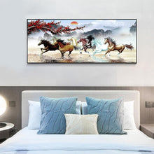 Load image into Gallery viewer, 100x50cm Nine Running Horses - Full Drill Round Drill - 100x50cm
