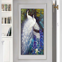 Load image into Gallery viewer, White Peafowl - Full Drill Round Drill - 45x85cm
