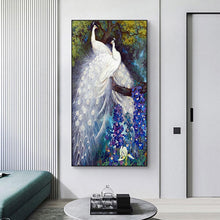 Load image into Gallery viewer, White Peafowl - Full Drill Round Drill - 45x85cm
