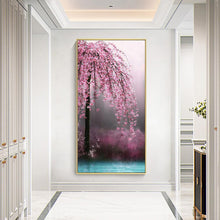 Load image into Gallery viewer, 45x85cm Pink Flower Tree - Full Drill Round Drill - 45x85cm
