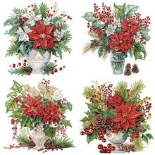 Load image into Gallery viewer, Christmas Red Flowers-Partial Special Diamond Painting-30x30cm
