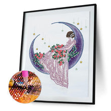 Load image into Gallery viewer, GIRL MOON CRYSTAL DIAMOND PAINTING RHINESTONE DIY
