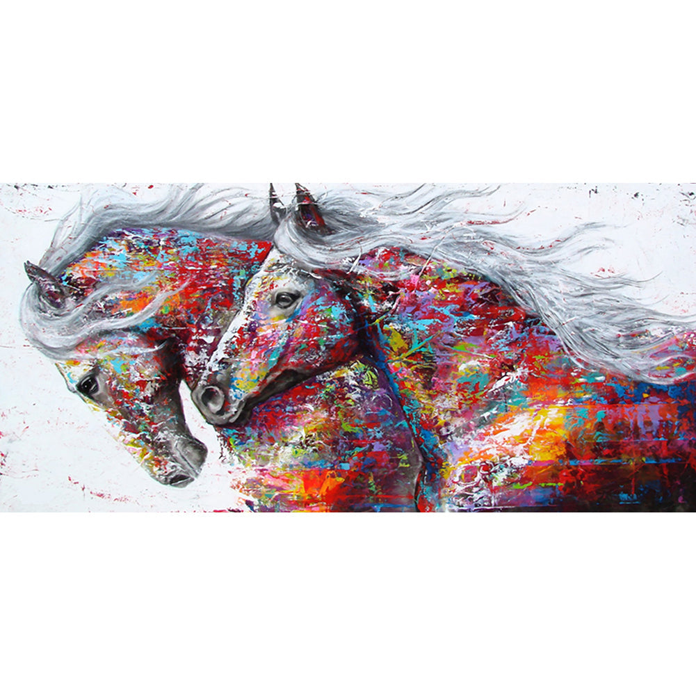 Colorful Skin Horse-Full Drill Diamond Painting-80x40cm