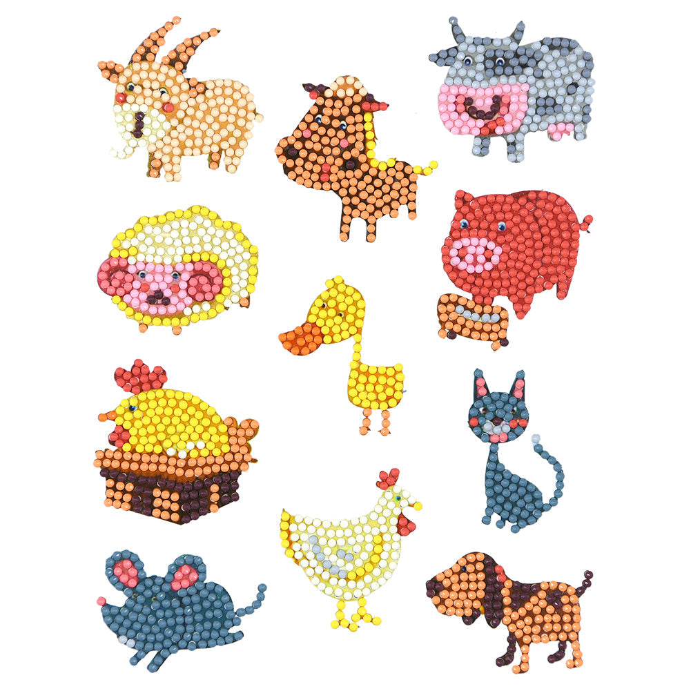 11pcs-Animal-Diamond Painting Free Stickers