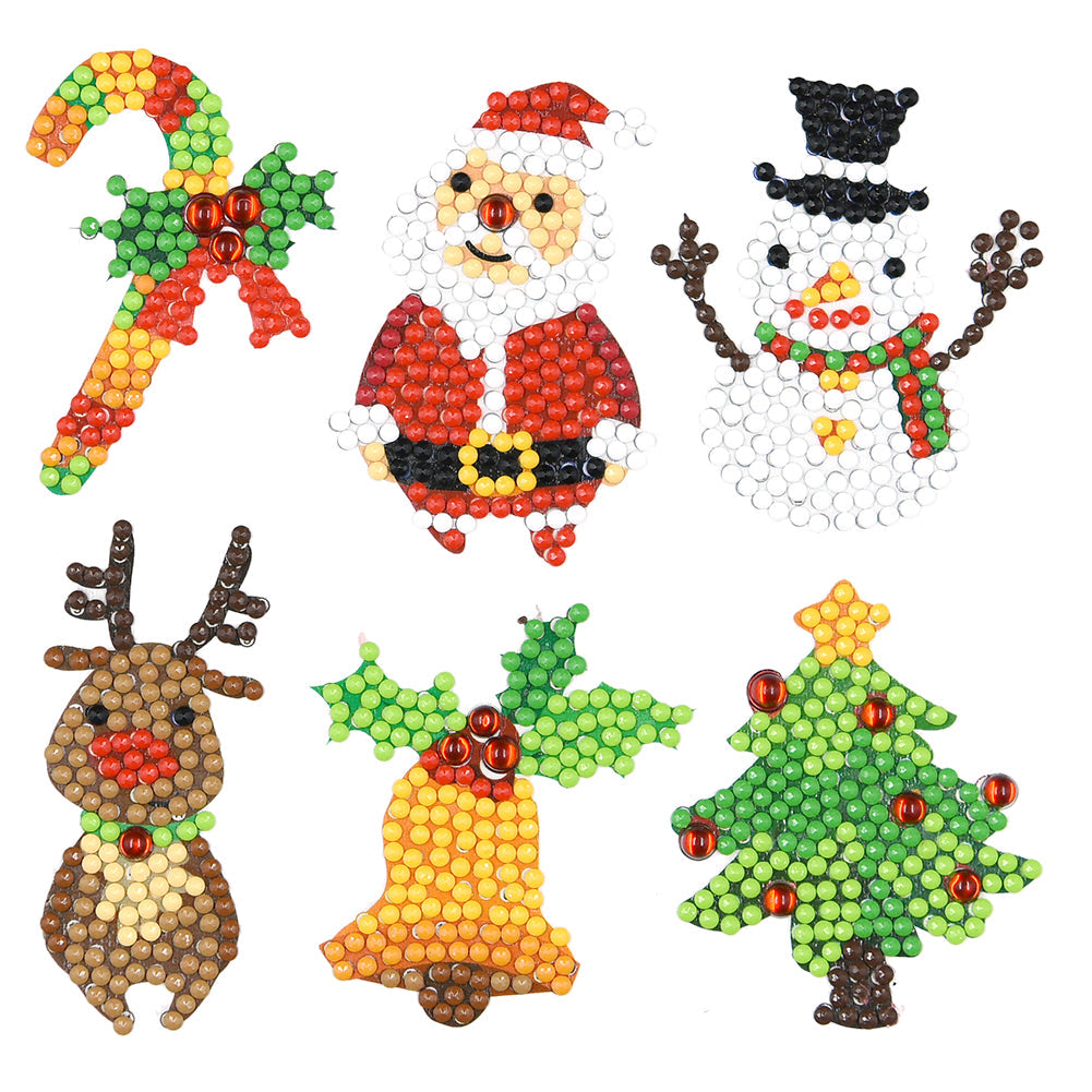 6pcs-Christmas-Diamond Painting Free Stickers