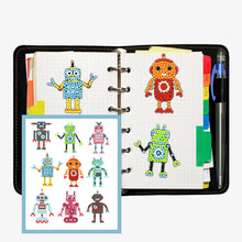 Load image into Gallery viewer, 9pcs-Hyperactive Robot-Diamond Painting Free Stickers
