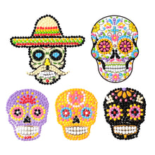 Load image into Gallery viewer, 5pcs-Five Color Skull-Diamond Painting Free Stickers
