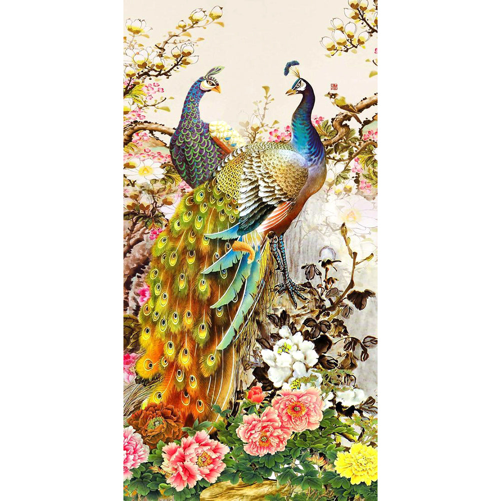 Peacock-Full Drill Diamond Painting-40x80cm