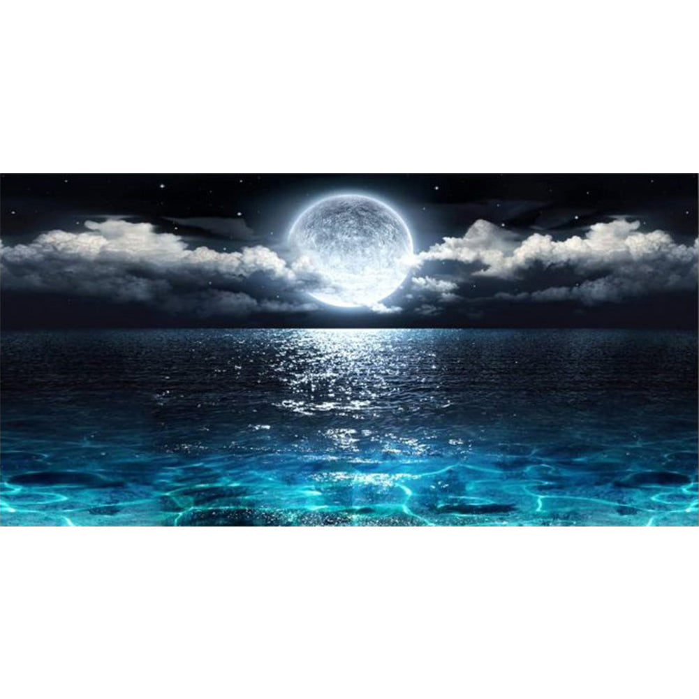 Bright Moon On The Sea-Full Drill Diamond Painting-80x40cm