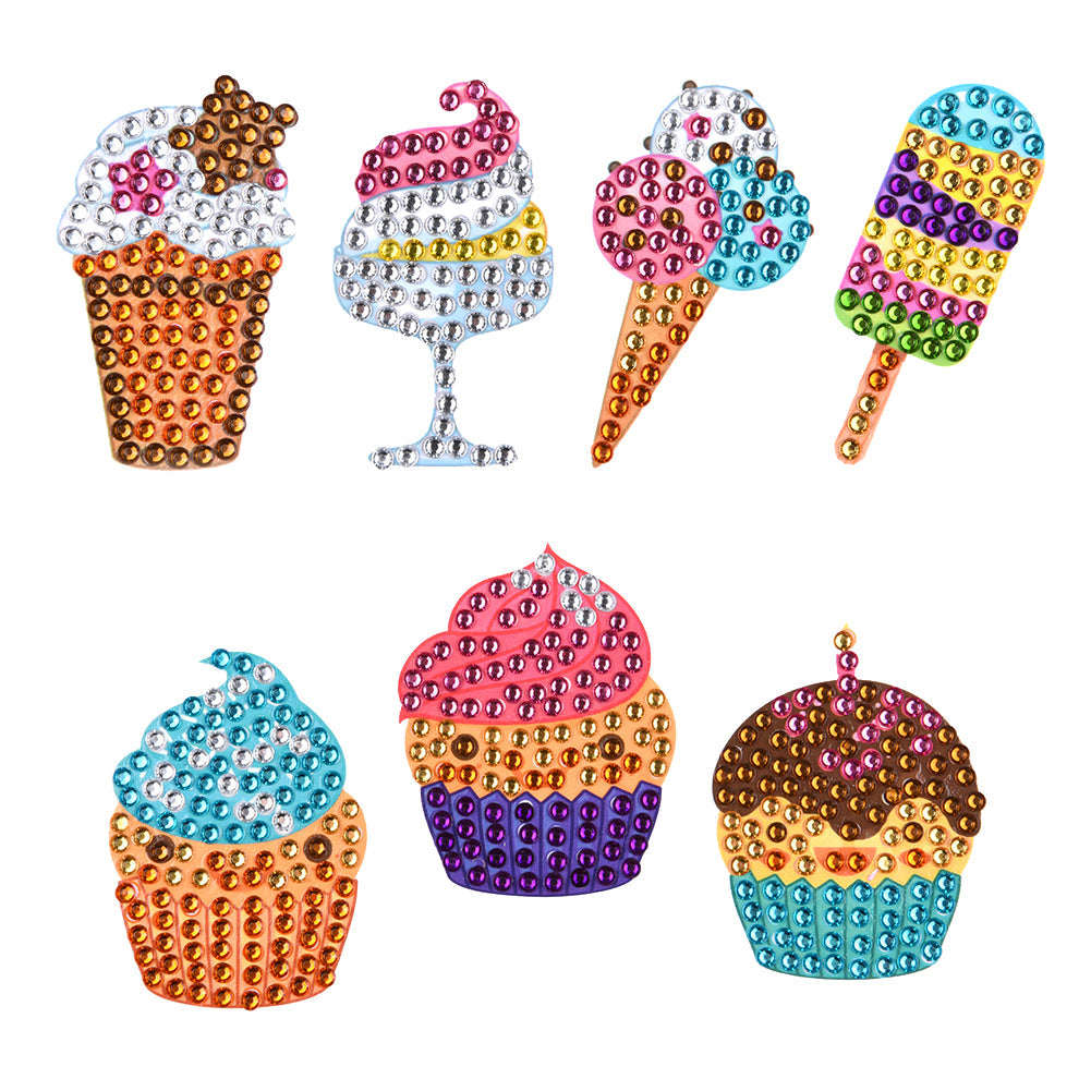 7pcs-Ice Cream-Diamond Painting Free Stickers