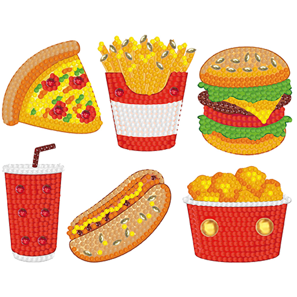 6pcs-Fries-Diamond Painting Free Stickers