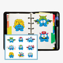 Load image into Gallery viewer, 9pcs-Smurfs-Diamond Painting Free Stickers
