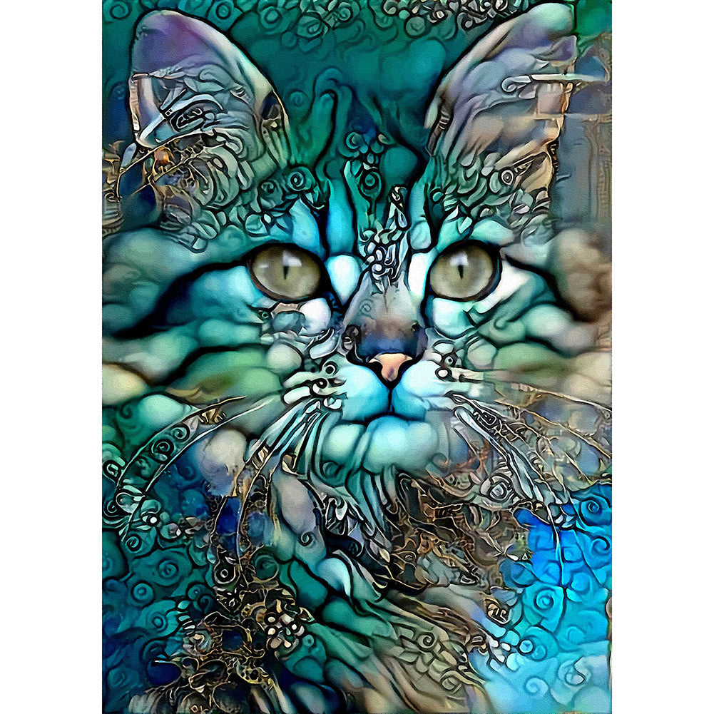 Blue Cat-Full Drill Diamond Painting