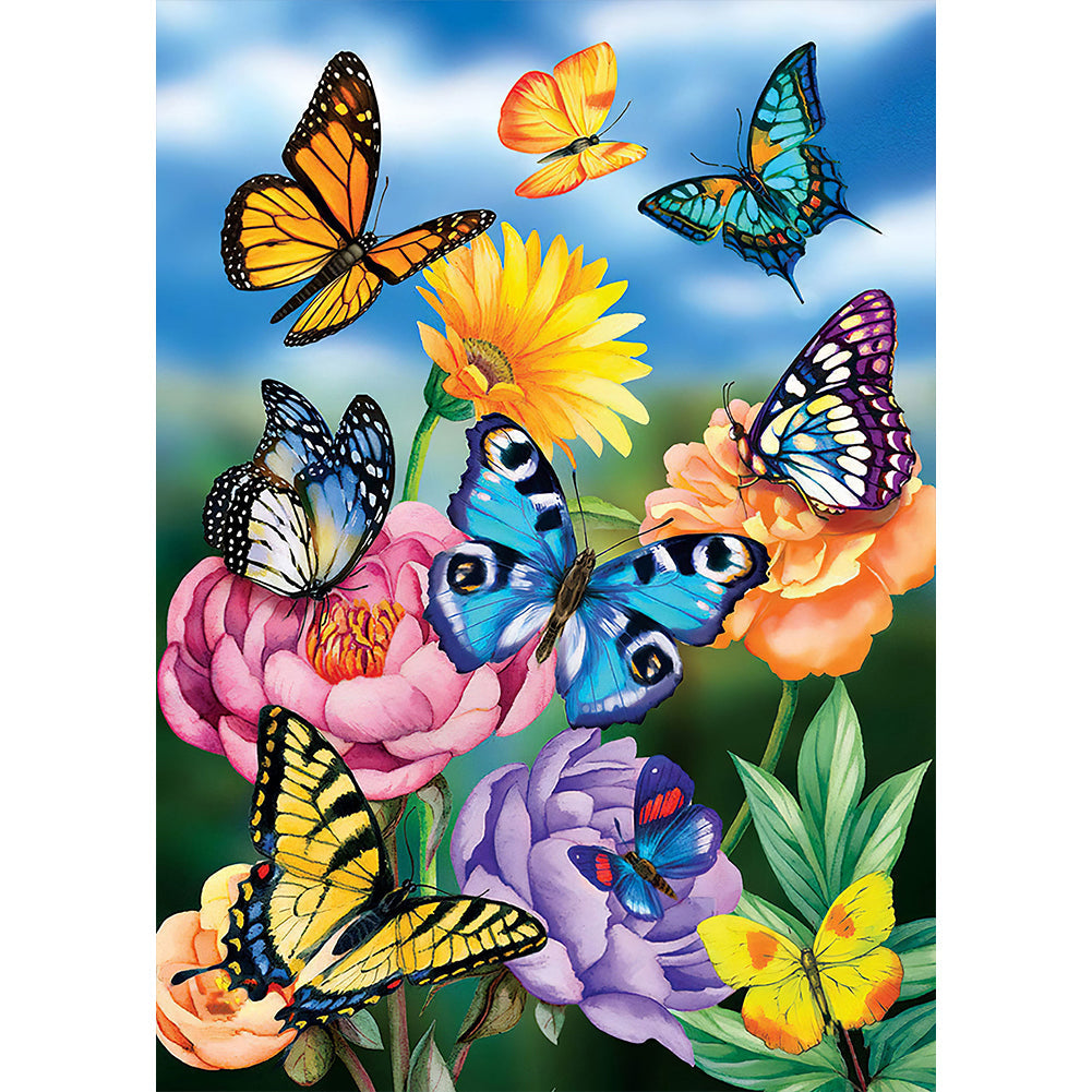 Butterfly Flower-Full Drill Diamond Painting