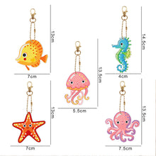 Load image into Gallery viewer, 5pcs Aquatic Creatures Double Sided Keychain
