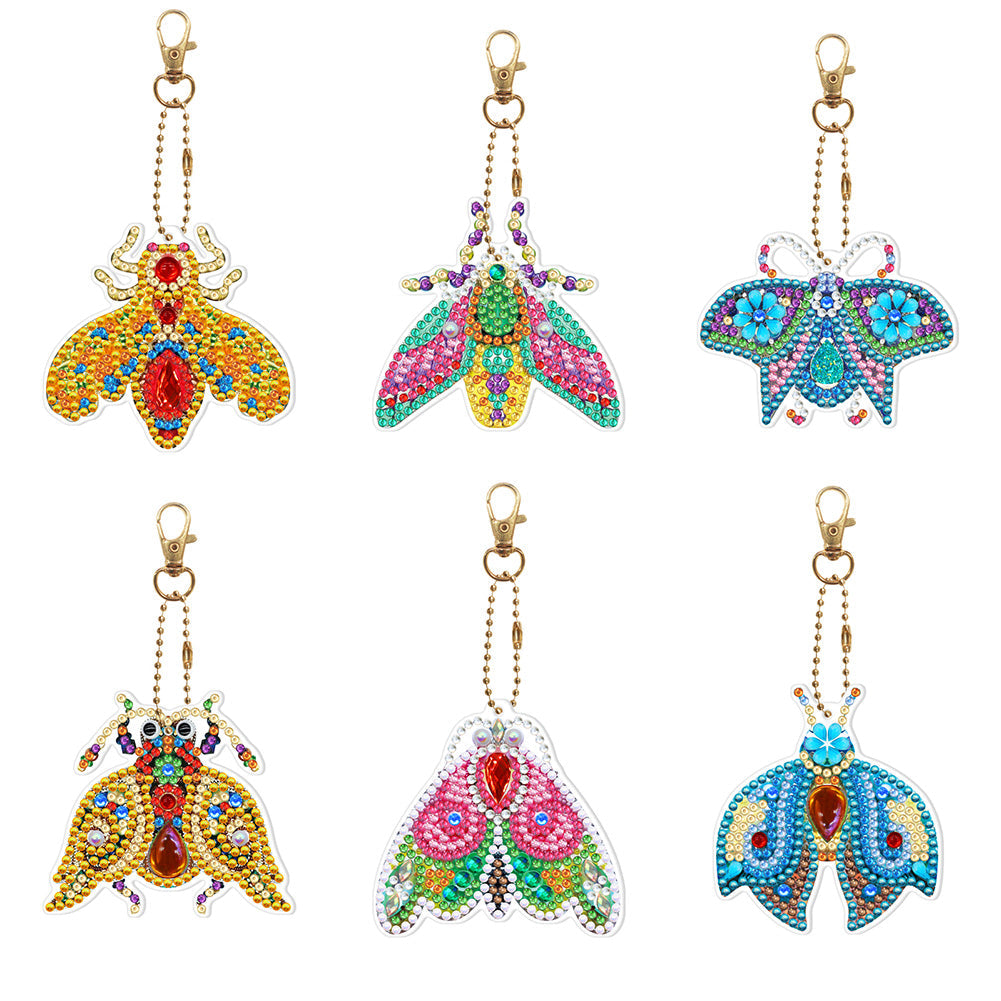 6pcs Insect Double Sided Keychain