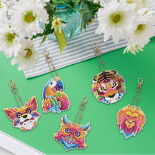 Load image into Gallery viewer, 5pcs Animal Tiger Double Sided Keychain
