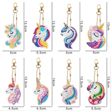 Load image into Gallery viewer, 8pcs Rainbow Horse Double Sided Keychain
