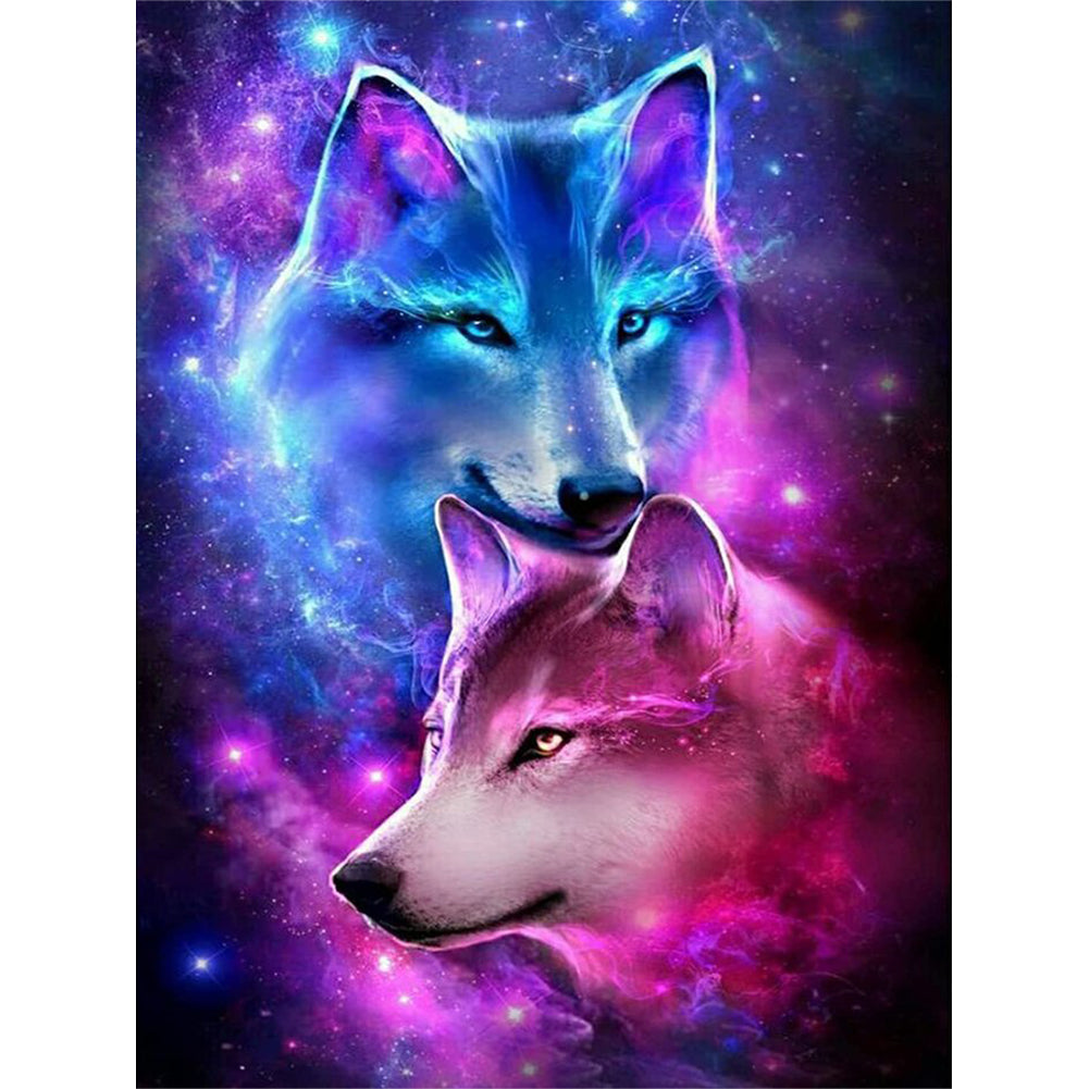 Double Wolf-Full Drill Diamond Painting