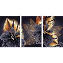 Load image into Gallery viewer, 3 Panels Leaves-Full Drill Diamond Painting-90x45cm
