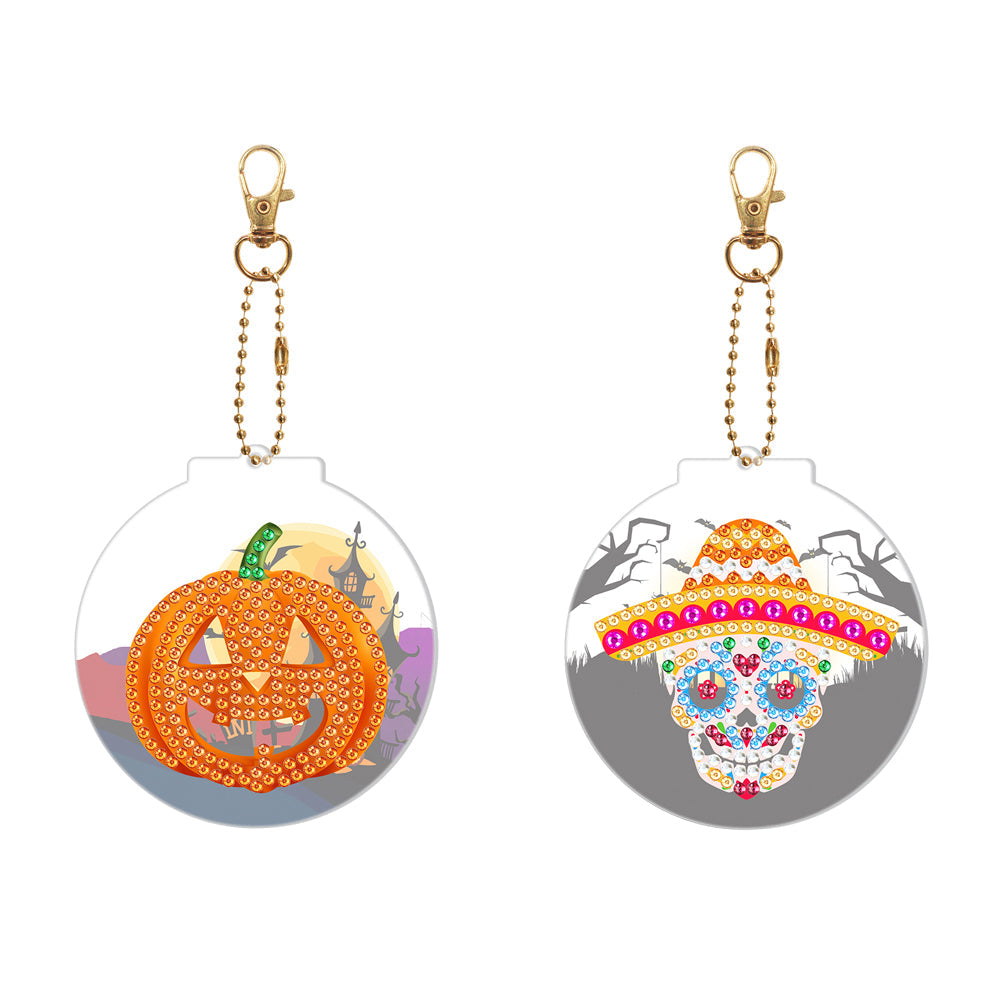 2pcs Halloween Double Sided Keychain