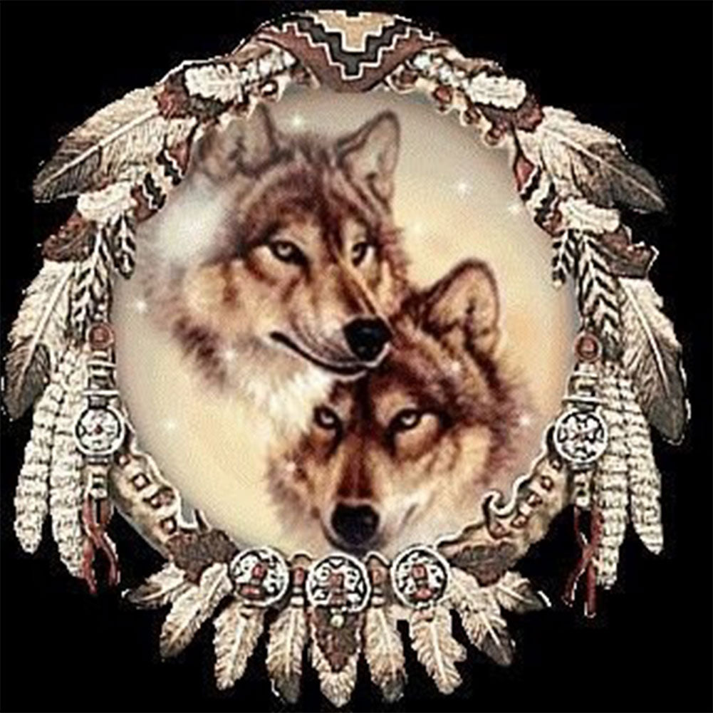 Dream Catcher Wolf-Full Drill Diamond Painting