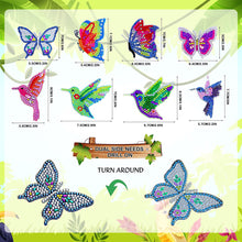 Load image into Gallery viewer, 8pc Hummingbird and Butterfly Double-Sides Keychain
