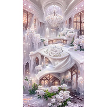 Load image into Gallery viewer, White Rose Castle Interior-Full Drill Diamond Painting-40x70CM
