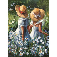 Load image into Gallery viewer, Flower Picking Girl-Full Drill Diamond Painting
