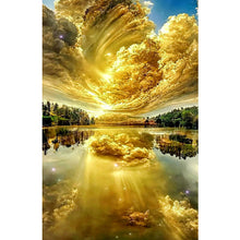 Load image into Gallery viewer, Golden Cloud Water Sky-Full Drill Diamond Painting 40x70cm
