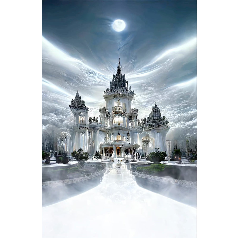 Fantasy White Palace-Full Drill Diamond Painting-40x70CM