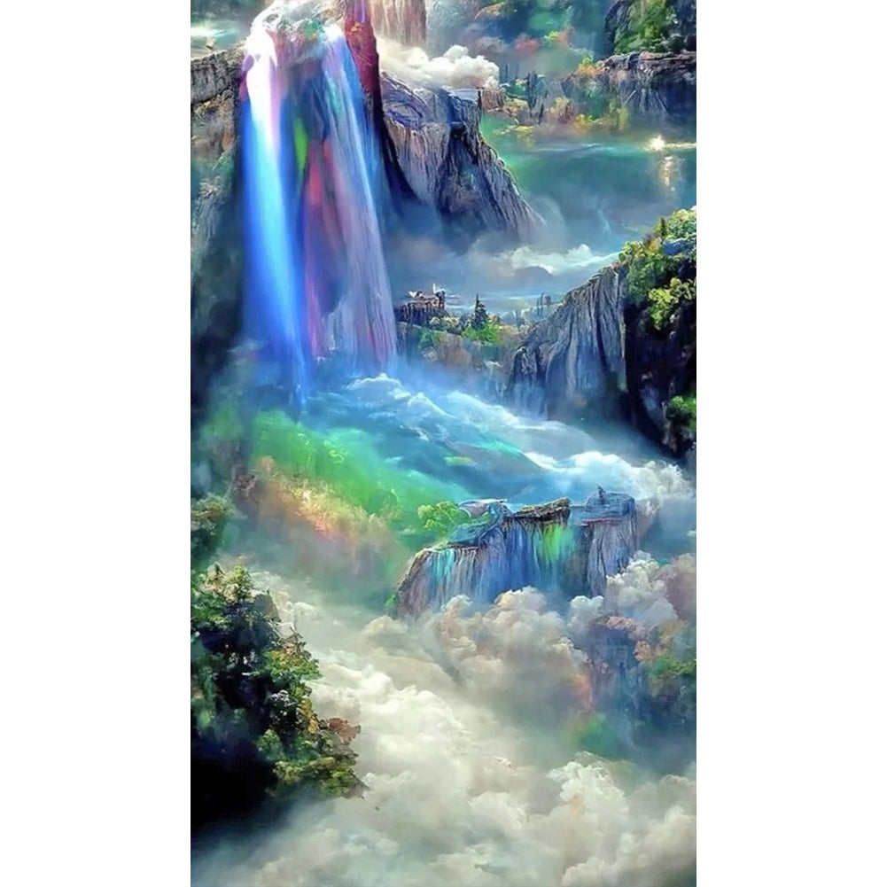 Dream Rainbow Waterfall-Full Drill Diamond Painting-40x70CM